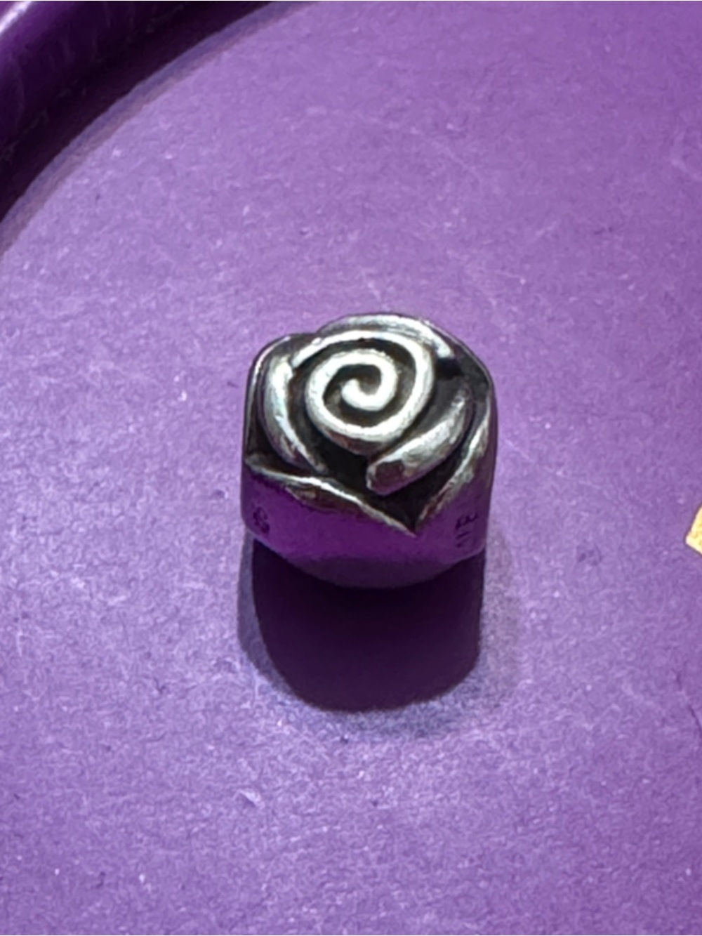 Pandora Silver Rose Swirl Charm